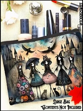 🆕LAST 1!🪄LARGE MYSTICAL GOTHIC WITCH COVEN ART COSMETIC BAG GOTH/Y2K/PUNK